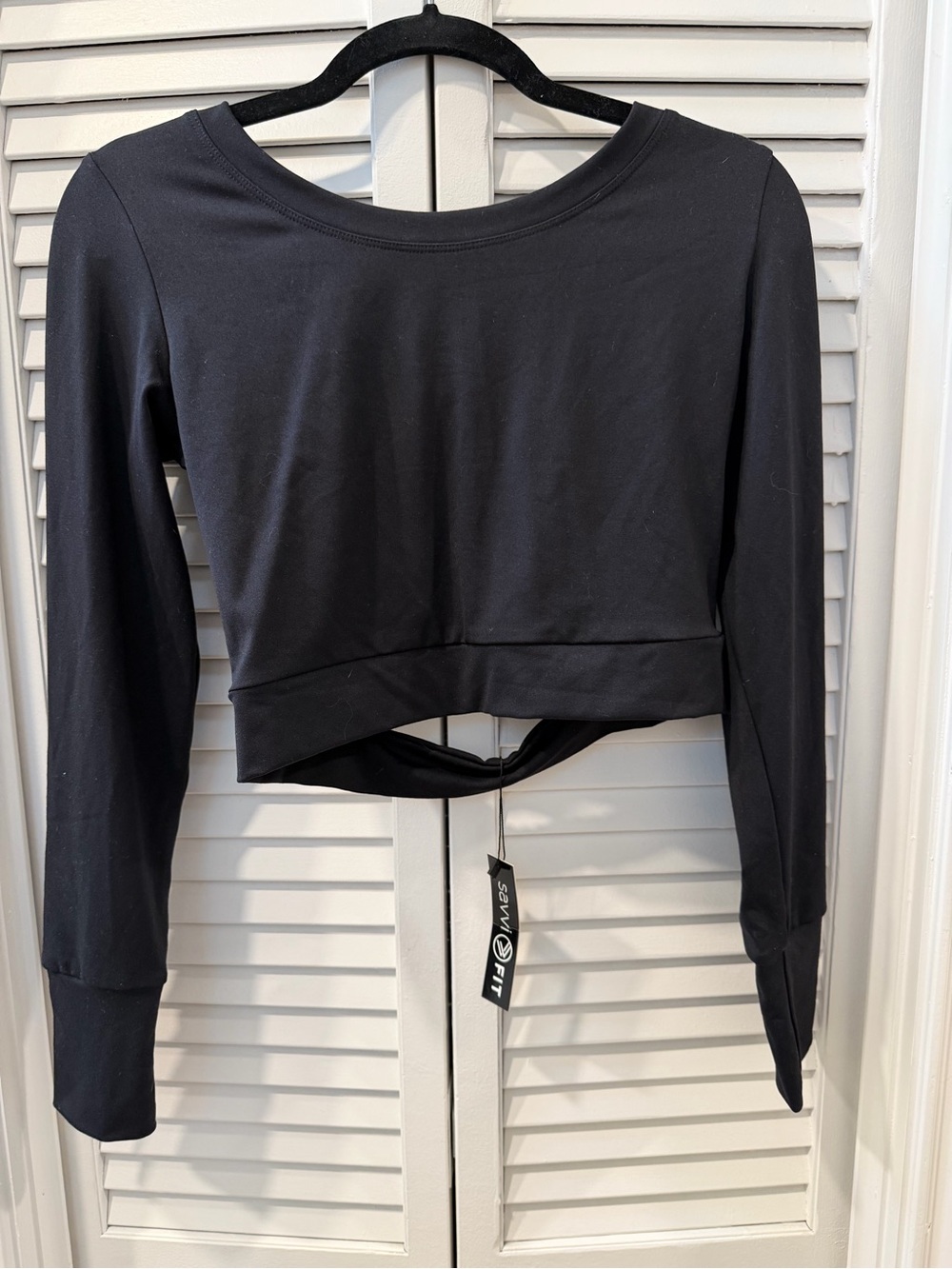 Savvi Fit Flow Crop Tank NWT Black XL